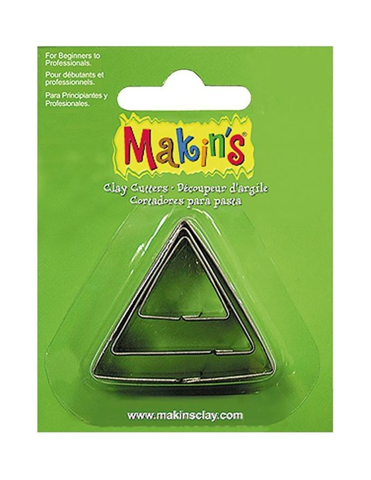 Cortadores Triángulos Makins 3 piezas de metal para modelado geométrico y barro