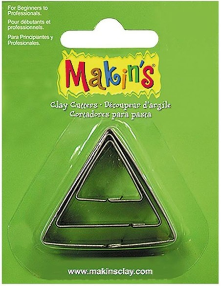 Cortadores Triángulos Makins 3 piezas de metal para modelado geométrico y barro