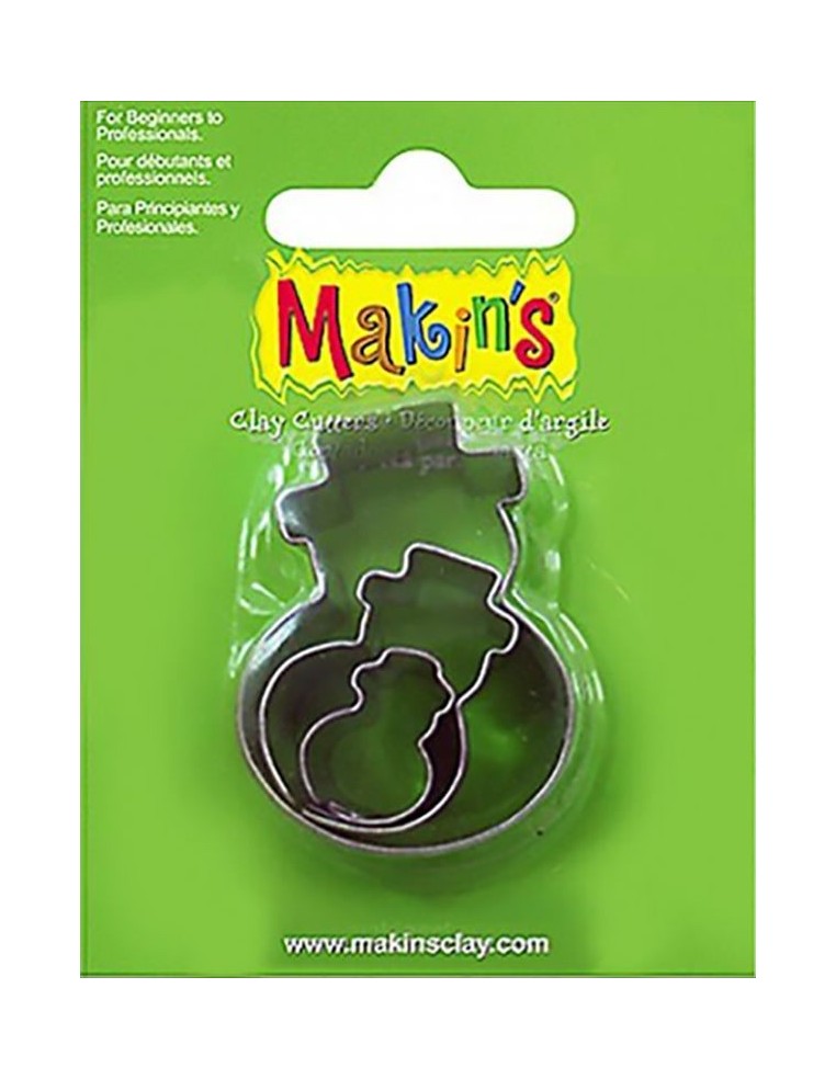 Cortadores Muñecos Nieve Makins 3 piezas de metal para modelado navideño y barro
