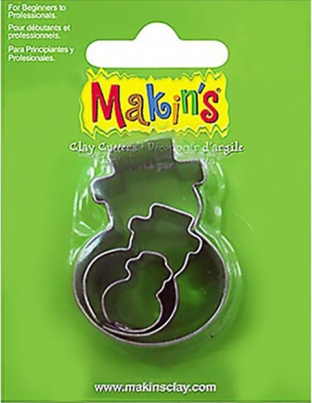 Cortadores Muñecos Nieve Makins 3 piezas de metal para modelado navideño y barro