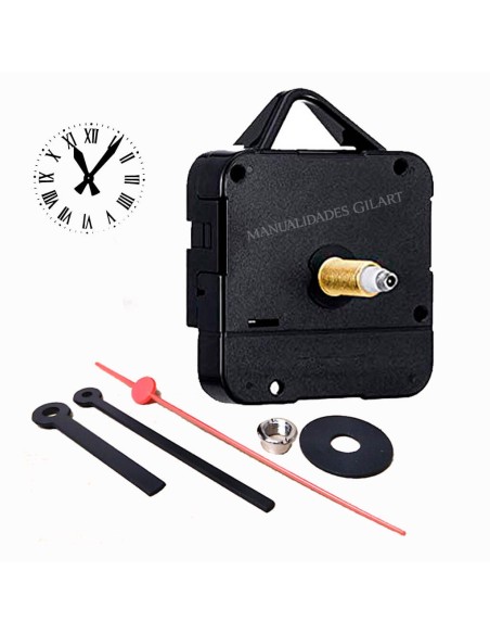 Mecanismo de reloj de cuarzo con eje medio de 19 mm para esferas de hasta 9 mm de grosor y juego de agujas