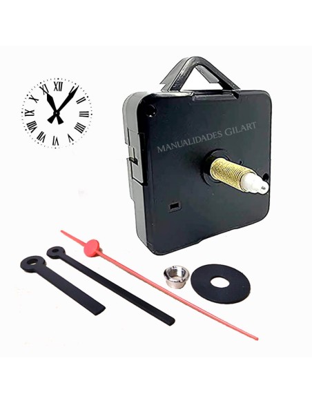 Mecanismo de reloj de cuarzo con eje largo de 31 mm para esferas de hasta 21 mm de grosor y juego de agujas