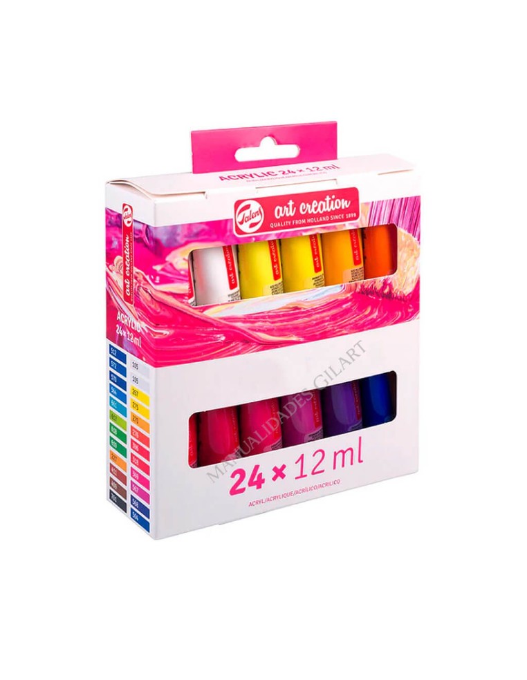 Set Pintura Acrílica Talens Art Creation 24 tubos de 12ml colores