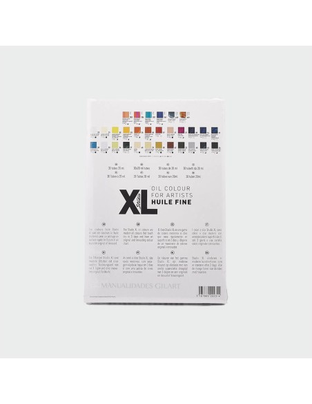 Óleo Fino Studio XL Pebeo detalle de información técnica en el dorso de la