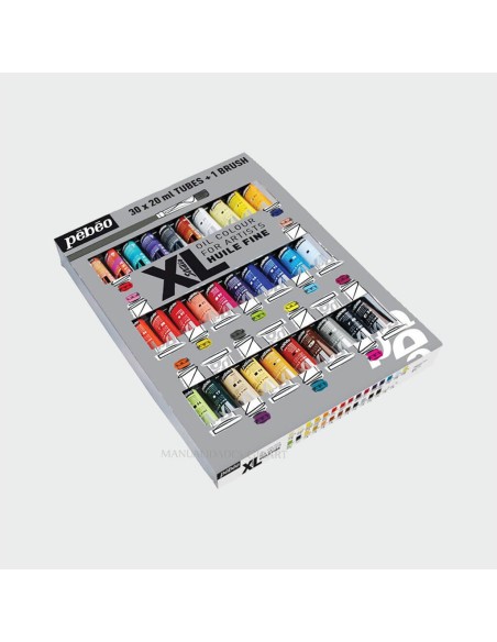 Óleo Fino Studio XL Pebeo estuche completo 30 colores en perspectiva