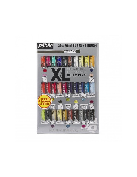 Óleo Fino Studio XL Pebeo set 30 tubos x 20 ml con pincel para bellas artes