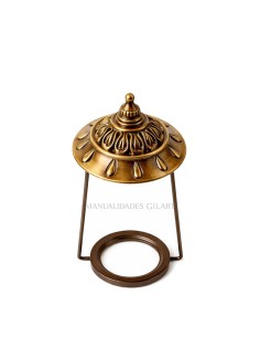 Soporte lira de zamak en cobre envejecido 100x85 mm especial para pantallas Tiffany