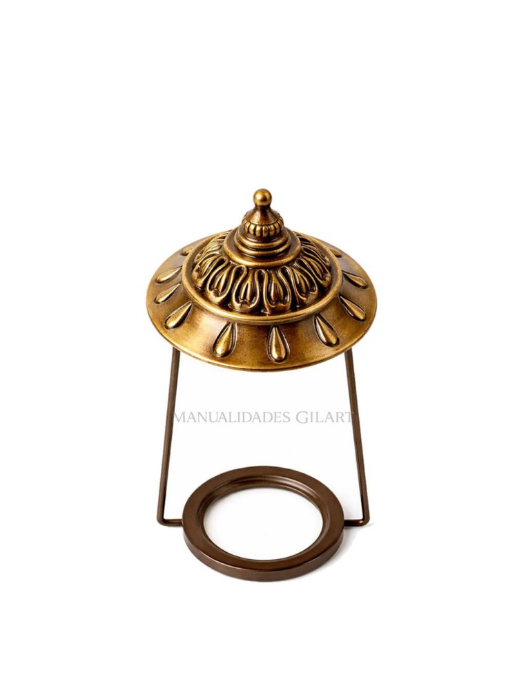 Soporte lira de zamak en cobre envejecido 100x85 mm especial para pantallas Tiffany