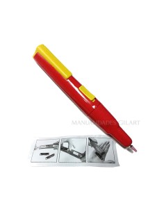 Grabador de vidrio a pilas Pebaro con punta de carburo y manual de instrucciones para grabado en cristal y cerámica.