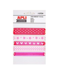 Imagen principal: Cintas decorativas Apli diseño rosa para scrapbooking de 5 unidades y 1 metro.
