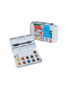 Acuarelas Van Gogh Pocket Box 12 pastillas y pincel Royal Talens para pintar en viaje