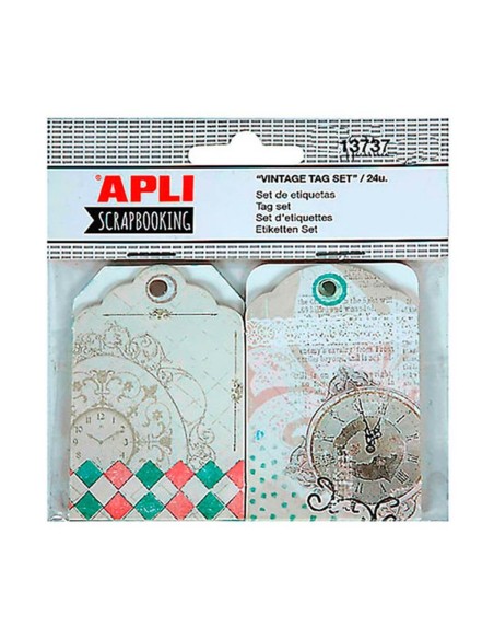 Etiquetas de arandela Apli Vintage para decorar manualidades y scrapbooking.