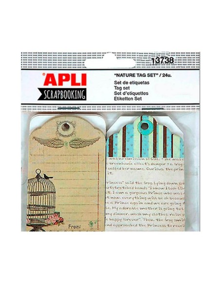 Etiquetas de arandela Apli Nature para scrapbooking y manualidades pack de 24 unidades