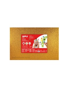 Goma EVA Purpurina Oro Plancha 60x40cm Apli para manualidades y disfraces