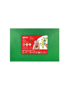 Goma EVA Purpurina Verde Plancha 60x40cm Apli para manualidades creativas