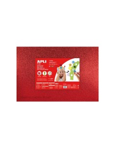 Goma EVA Purpurina Roja Plancha 60x40cm Apli para manualidades navideñas