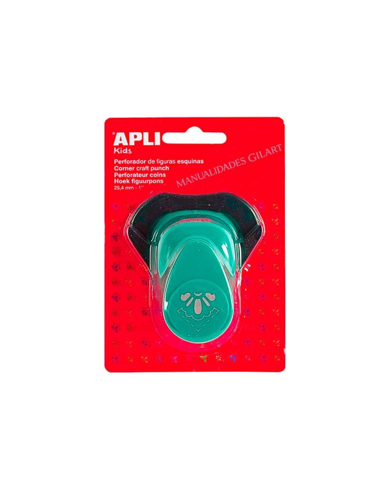 Perforadora de Esquina Media Flor Apli 25,4 mm en su envase original para trabajos de scrapbooking