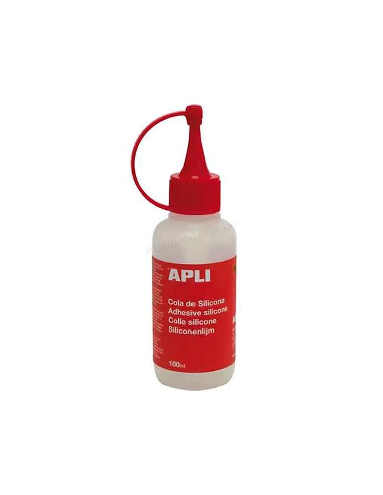 Cola de silicona líquida Apli de 100 ml con aplicador de precisión para manualidades y proyectos escolares