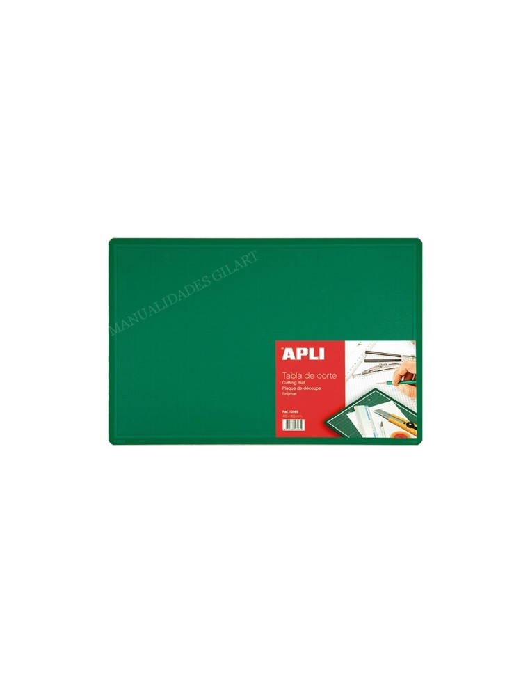 Tabla de corte autocicatrizante y antideslizante Apli de 30x22 cm tamaño A4 profesional verde con cuadrícula