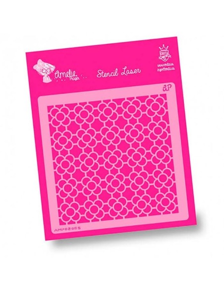 Plantilla stencil Amelie Fondo Baldosín 20x20 para manualidades y decoración.