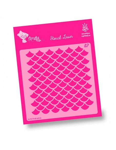 Plantilla stencil Amelie Fondo Escamas 20x20 para manualidades.