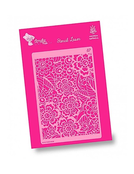 Plantilla Stencil Amelie Floral 20x30 para decorar y crear patrones en tela. Plantilla Stencil Amelie Floral 20x30 para decorar y crear patrones en tela.
