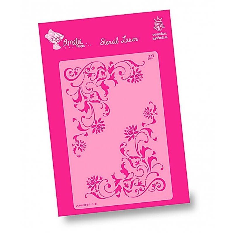 Stencils plantillas Amelie Esquinero flores 20x30 cm
