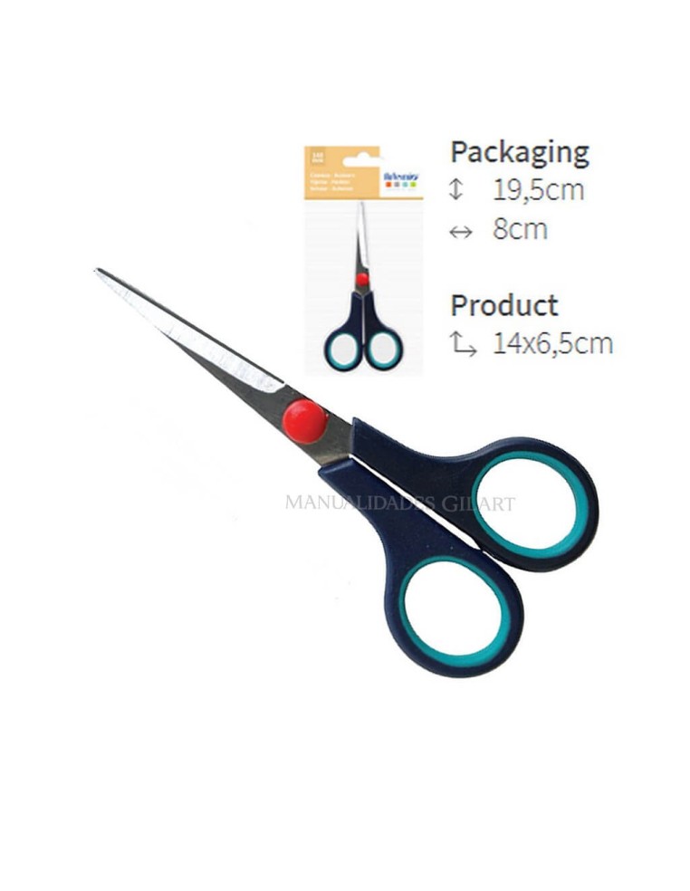 Detalle de tijera de precisión con mango ergonómico y punta fina 14 cm Artemio para scrapbooking