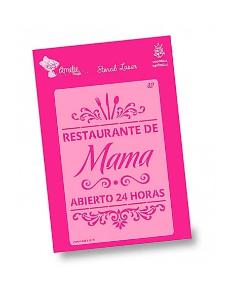Stencils plantillas Amelie Restaurante de mama 20x30 cm