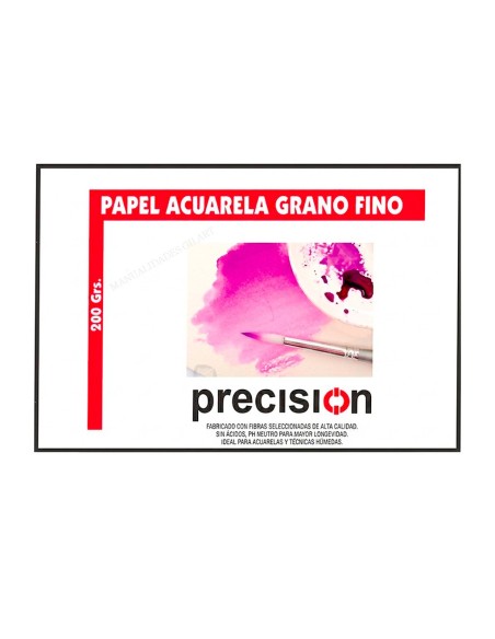 Bloc de papel acuarela Precisión A3 de grano fino y 200g para técnicas húmedas.