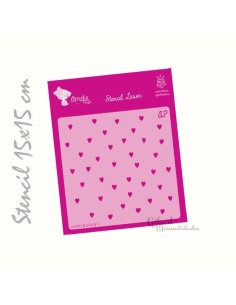 Plantilla Stencil Amelie Corazones 15x15 para decorar con diseños románticos.