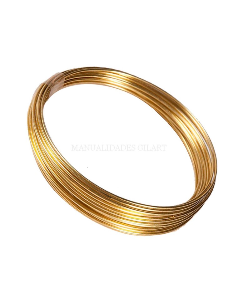 Rollo de hilo de latón dorado de 0,6 mm y 10 metros para trabajos de bisutería y joyería.