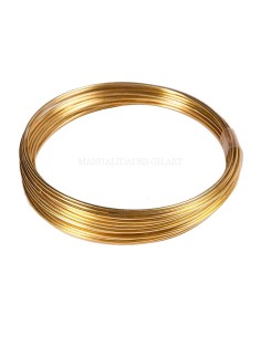 Rollo de hilo de latón dorado de 0,8 mm y 6 metros para trabajos de bisutería y joyería.