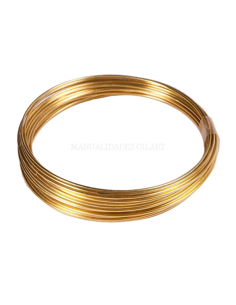 Rollo de hilo de latón dorado de 0,8 mm y 6 metros para trabajos de bisutería y joyería.