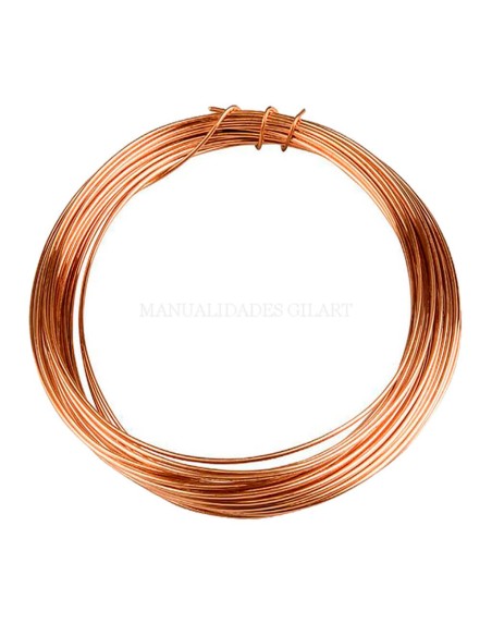 Rollo de hilo de cobre de 0,6 mm y 10 metros para trabajos de bisutería y joyería.