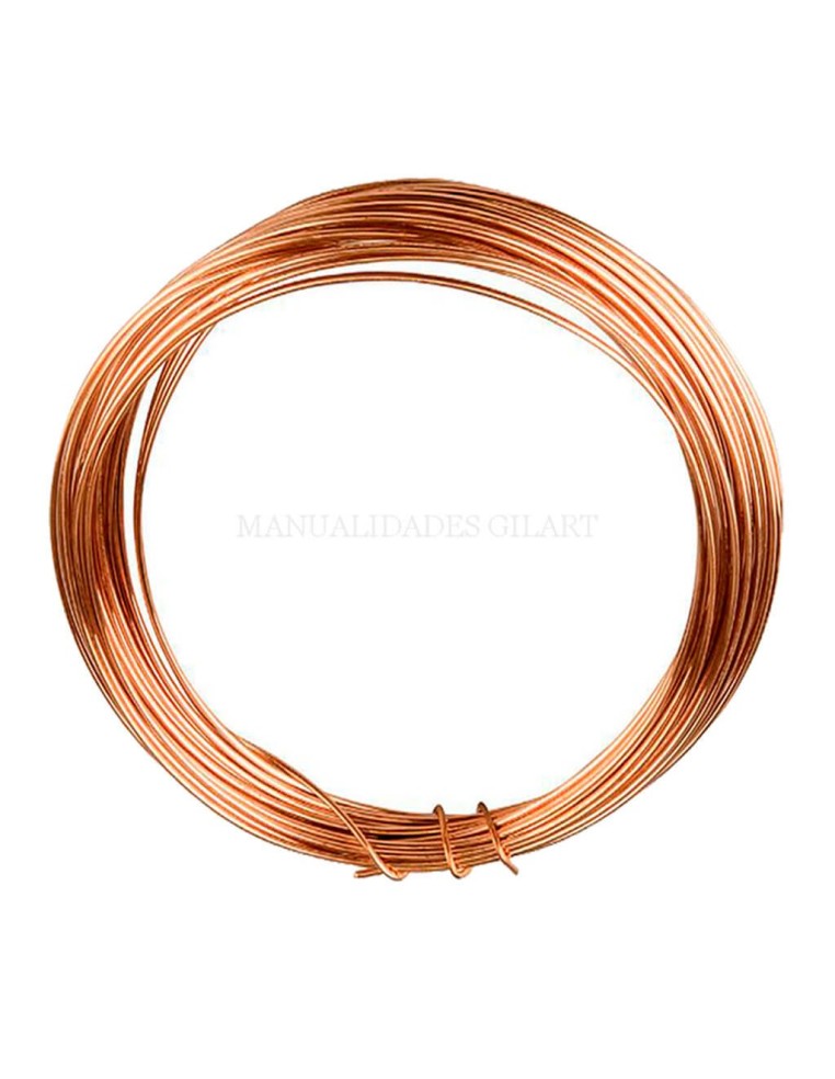 Rollo de hilo de cobre de 0,6 mm y 10 metros para trabajos de bisutería y joyería.