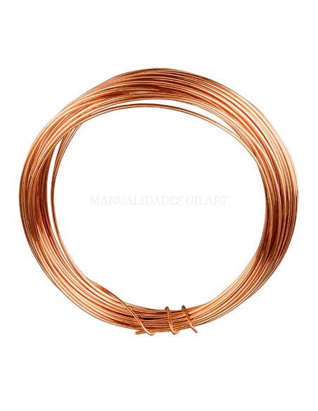 Rollo de hilo de cobre de 0,6 mm y 10 metros para trabajos de bisutería y joyería.