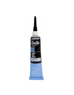 Gutta al agua Pebeo 20 ml negra, ideal para contornos intensos en seda