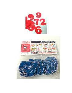 Pack de 30 números adhesivos de goma EVA azules de 70 mm para educación y rótulos