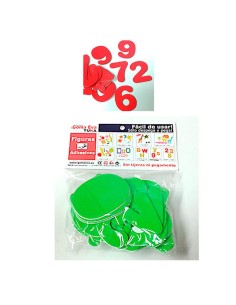 Pack de 30 números adhesivos de goma EVA verdes de 70 mm para educación y rótulos