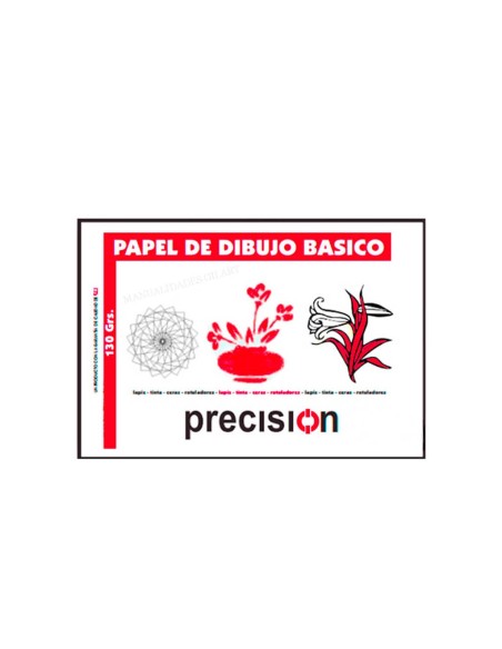 Bloc de dibujo A4 Precisión de 130g con 20 hojas para bocetos escolares y técnicas secas.