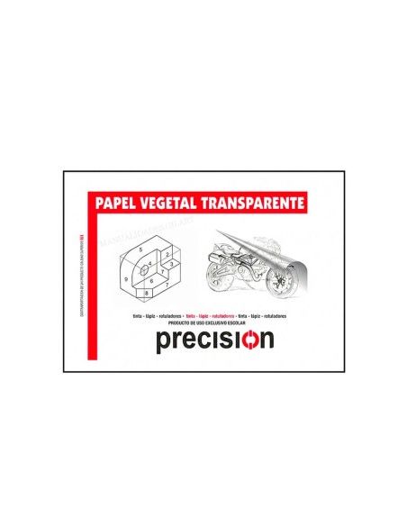 Bloc de papel vegetal transparente Precisión A4 de 80g para calcos y diseño técnico.