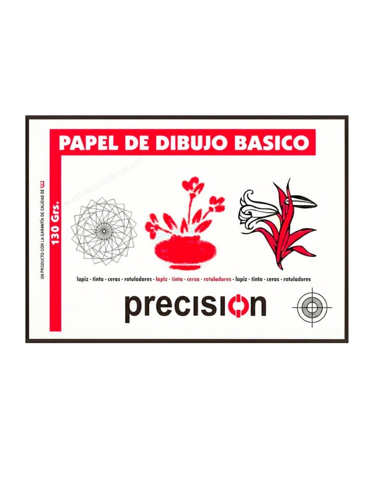 Bloc de dibujo A3 Precisión de 130g con 20 hojas para bocetos escolares y técnicas secas.