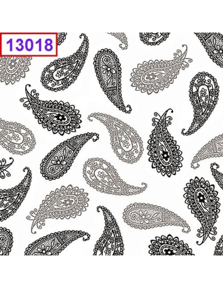 Servilletas Decoupage Cachemir 33x33cm 20 Uds diseño elegante gris y negro