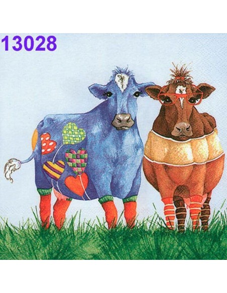 Servilletas Decoupage Vacas 33x33cm 20 Uds vacas coloridas