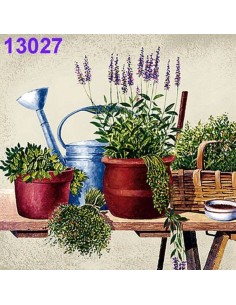 Servilletas Decoupage Jardín 33x33cm 20 Uds con regadera y lavanda