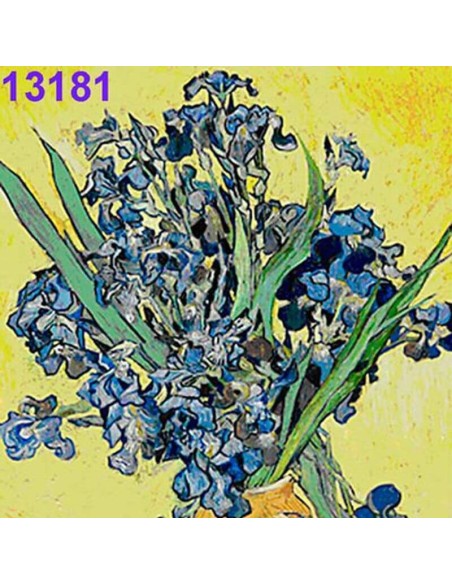 Servilletas Decoupage Iris Azules 33x33cm 20 Uds diseño artístico floral