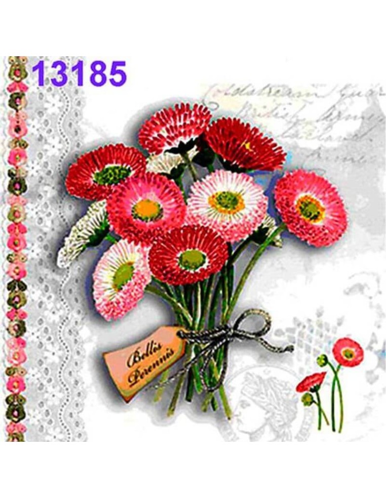 Servilletas Decoupage Bellis Perennis 33x33cm 20 Uds con margaritas vintage