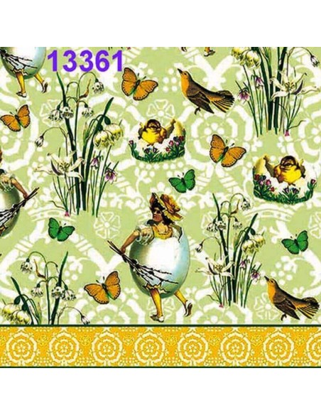 Servilletas Decoupage Flores y Mariposas 33x33cm 20 Uds diseño primaveral