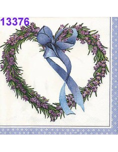 Servilletas Decoupage Corona Lazo 33x33cm 20 Uds diseño romántico lavanda